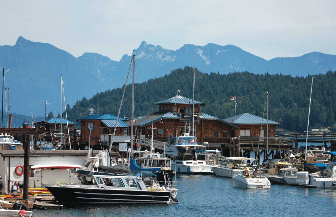 Gibsons Landing Harbour Authority and Marina is modern and full service. Via John Lund.