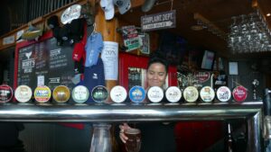 Bartender pouring beer