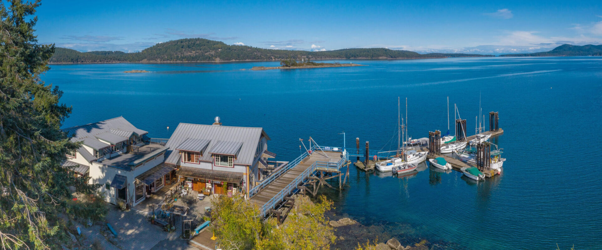 Arial shot of a dock