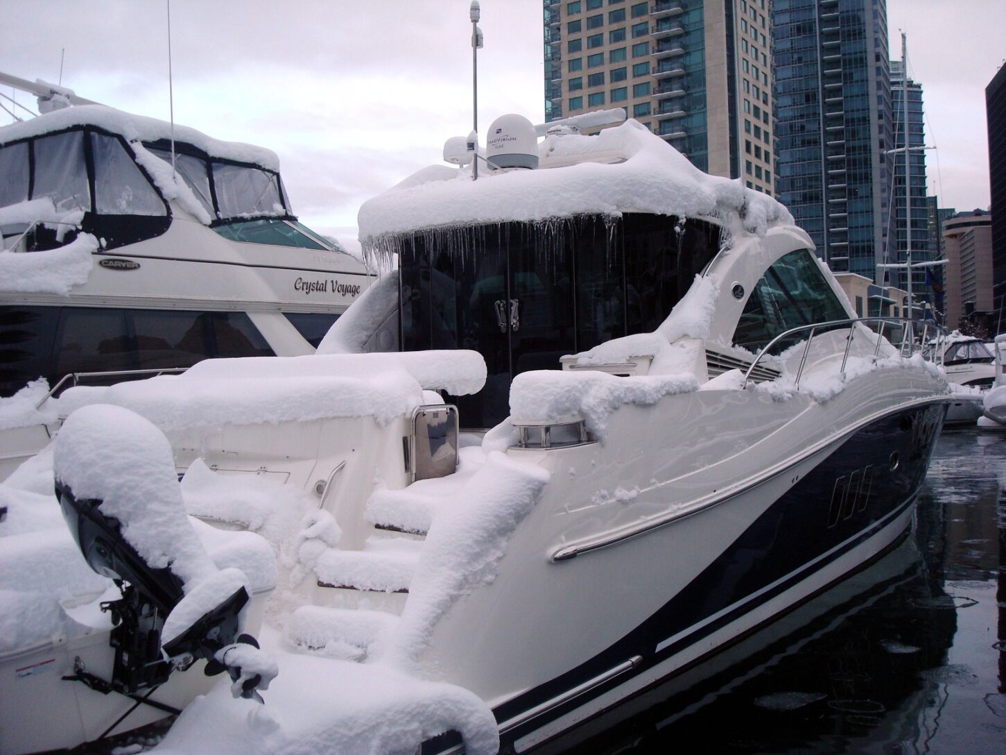 Boat covered in frost