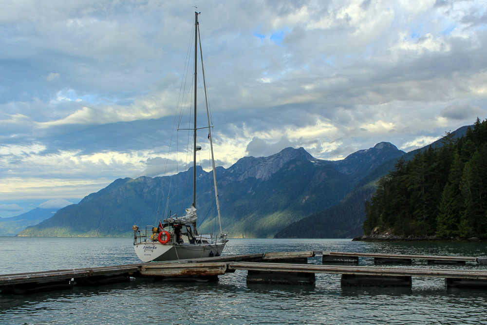 Sail Boat Docked at Grain Bear Rain forest